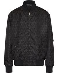 Valentino - Nylon Bomber Jacket With Toile Iconographe Print - Lyst