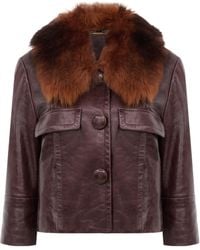 Chloé - Chloé Cropped Leather Jacket - Lyst