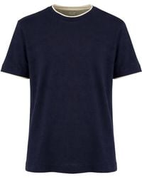 Eleventy - Contrast Trim Short Sleeve T-Shirt - Lyst