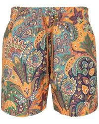 Etro - Paisley Printed Drawstring Swim Shorts - Lyst