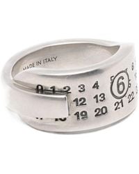 MM6 by Maison Margiela - Numeric Signature And Multi-Band Ring - Lyst