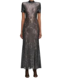 Self-Portrait - Embellished Short-Sleeve Midi Dress - Lyst