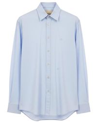 Valentino - Embroidered-Logo Long-Sleeve Shirt - Lyst