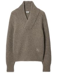 Burberry - Shawl Collar Wool Sweater - Lyst