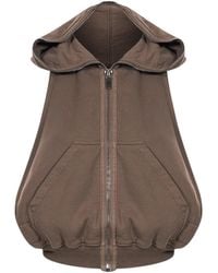 Rick Owens - Sleeveless Zip-Up Hooded Gilet - Lyst