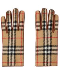Burberry - Checked Press-Stud Closure Gloves - Lyst