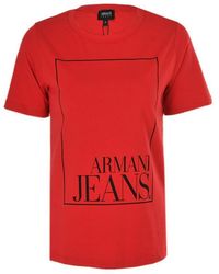 Armani Jeans - Logo Printed Pattern T-Shirt - Lyst