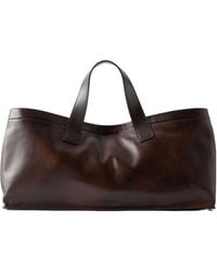 STAUD - Port Logo-Debossed Leather Tote - Lyst
