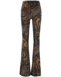 Etro - Paisley-Print Flared Trousers - Lyst