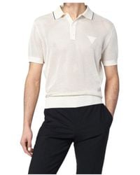 Prada - Logo Embroidered Short-Sleeved Polo Shirt - Lyst
