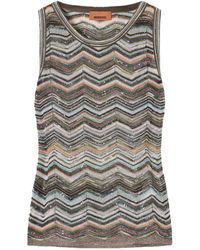 Missoni - Striped Crochet-Knit Tank - Lyst