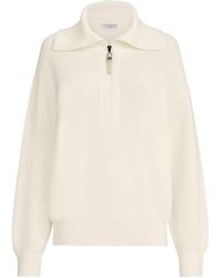 Brunello Cucinelli - Cotton Half-Zip Sweater - Lyst