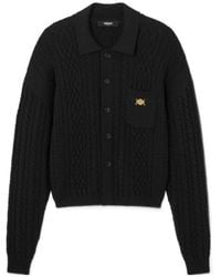 Versace - Mixed-Stitch Knitted Cardigan - Lyst