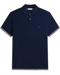 Tommy Hilfiger - Cable-Knit Polo Sweater - Lyst