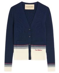 Valentino - Chez V-Neck Button-Up Cardigan - Lyst