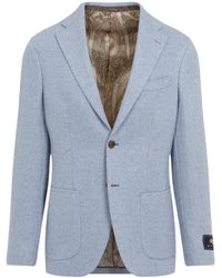 Etro - Logo Patch Single-Breasted Blazer - Lyst