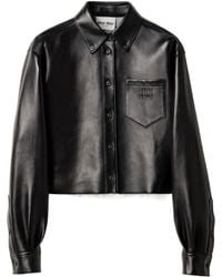 Miu Miu - Plongé Nappa Leather Shirt - Lyst