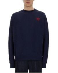 FAMILY FIRST - Family First Heart Embroidered Sweater - Lyst