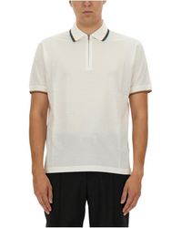 Paul Smith - Signature Stripe Trim Zip Polo Shirt - Lyst