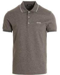 ZEGNA - Logo-Embroidered Short Sleeved Polo Shirt - Lyst