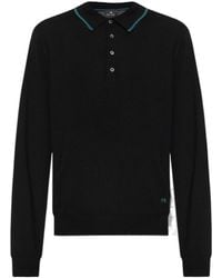 Paul Smith - Ps Paul Smith Stripe Trim Logo Embroidered Polo Shirt - Lyst