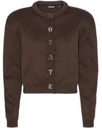 ROTATE BIRGER CHRISTENSEN - Cropped Logo-Button Cardigan - Lyst