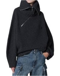 The Attico - The Zip-Collar Knitted Sweater - Lyst