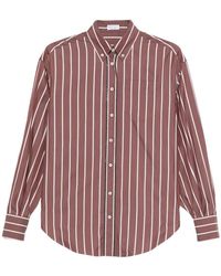 Brunello Cucinelli - Striped Button-Fastening Shirt - Lyst