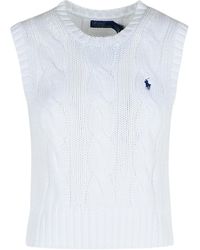 Polo Ralph Lauren - Cable-Knit Cropped Vest - Lyst