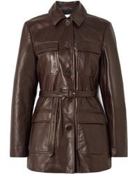 Nour Hammour - Long-Sleeved Leather Jacket - Lyst