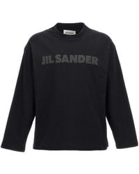 Jil Sander - Logo Printed Long-Sleeved T-Shirt - Lyst