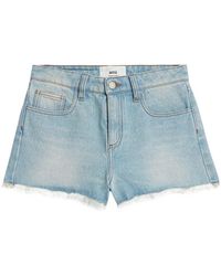 Ami Paris - Ami Raw-Cut Denim Shorts - Lyst
