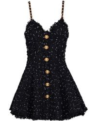 Balmain - Tweed Mini Dress - Lyst