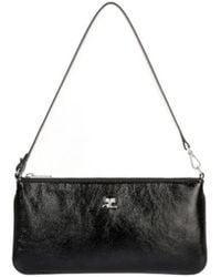 Courreges - Courrèges Logo-Plaque Zipped Naplack Pouch Bag - Lyst