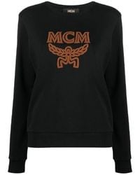 MCM - Shearling Logo Sweatshirt - Lyst