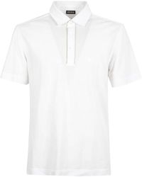 ZEGNA - Buttoned Piped-Trim Polo Shirt - Lyst