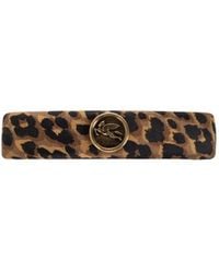 Etro - Pegasus Leopard-Print Hair Clip - Lyst