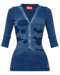 DIESEL - T Ereme Buttoned Knitted Top - Lyst
