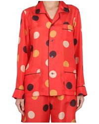 Aspesi - Polka-Dot Printed Buttoned Shirt - Lyst