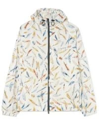 Burberry - Feather Print Nylon Clapton Hooded Jacket - Lyst
