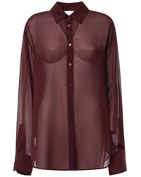 Frankie Shop - Peri Georgette Sheer Button-Up Shirt - Lyst