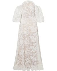 Oscar de la Renta - Off-The-Shoulder Embroidered Lace Gown - Lyst