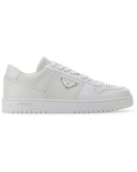 Prada - White Leather Downtown Sneakers - Lyst