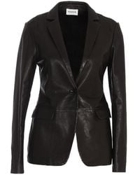 P.A.R.O.S.H. - Single-Breasted Leather Blazer - Lyst