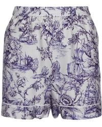Dior - Printed Silk Shorts - Lyst