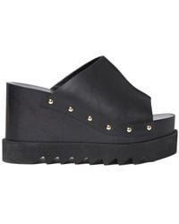 Stella McCartney - Elyse 80Mm Studded Wedge Sandals - Lyst
