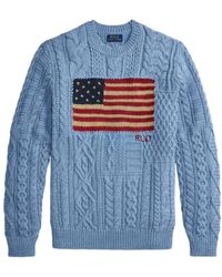 Polo Ralph Lauren - Aran-Knit Flag Sweater - Lyst