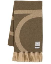 TOTEME - Totême Monogram Jacquard Fringed Scarf - Lyst