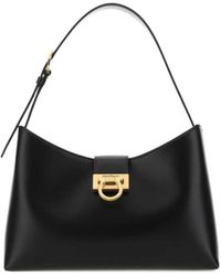 Ferragamo - Ferragamo Trifolio Logo Engraved Shoulder Bag - Lyst