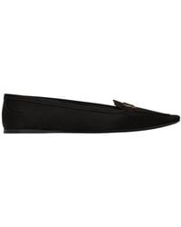 Saint Laurent - Logo Plaque Slip-On Flat Shoes - Lyst